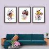 Leaf Boho Modern Art frame For Home & Office Furnishing | Framed And Designed Wall Painting | Set of 3