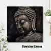 Discover serenity in darkness with our striking Lord Buddha pencil sketch print - Transcendence embodied in art