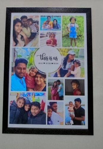 Family photo collage frame with 11 pictures photo review