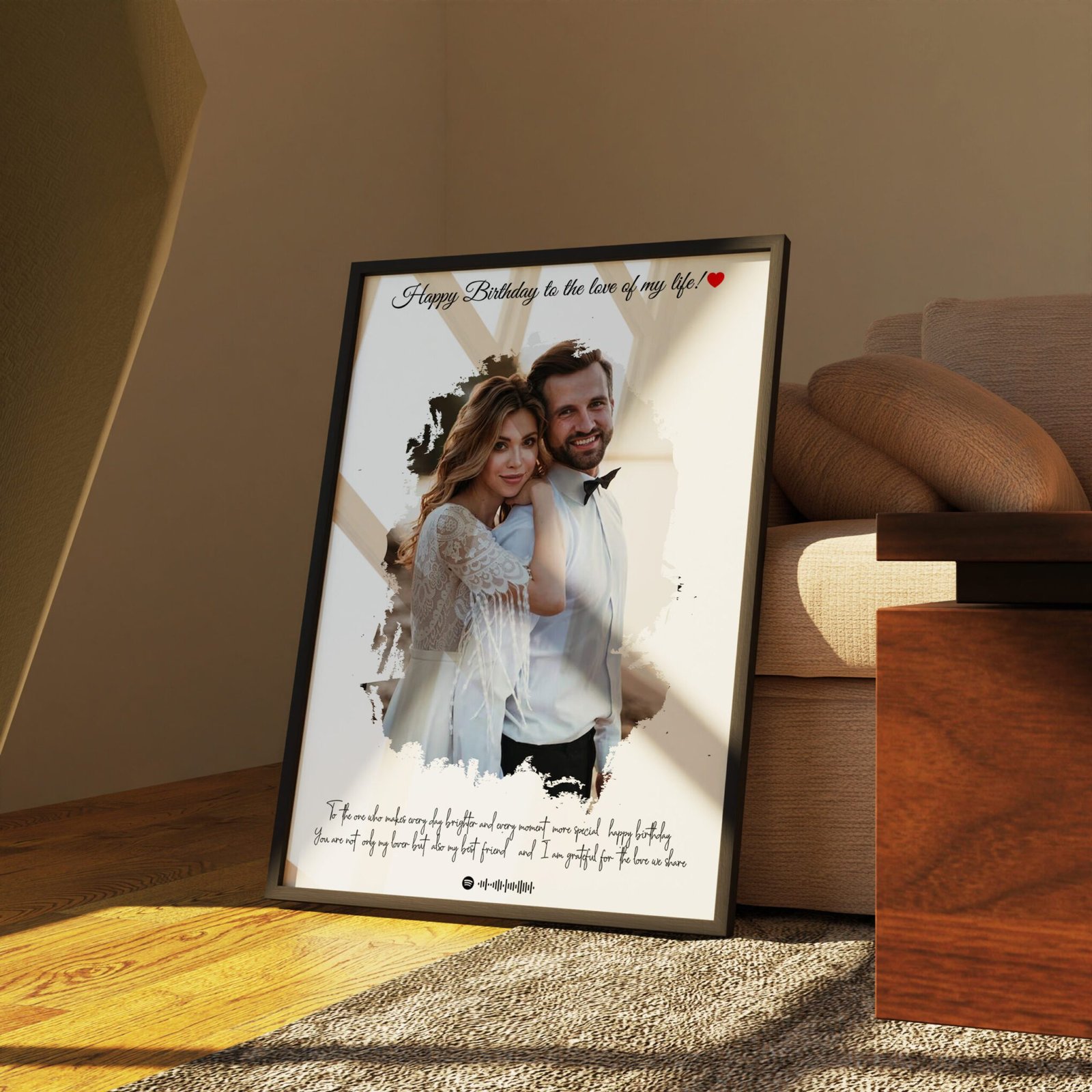Personalized Spotify Art Frame with Personalised Message