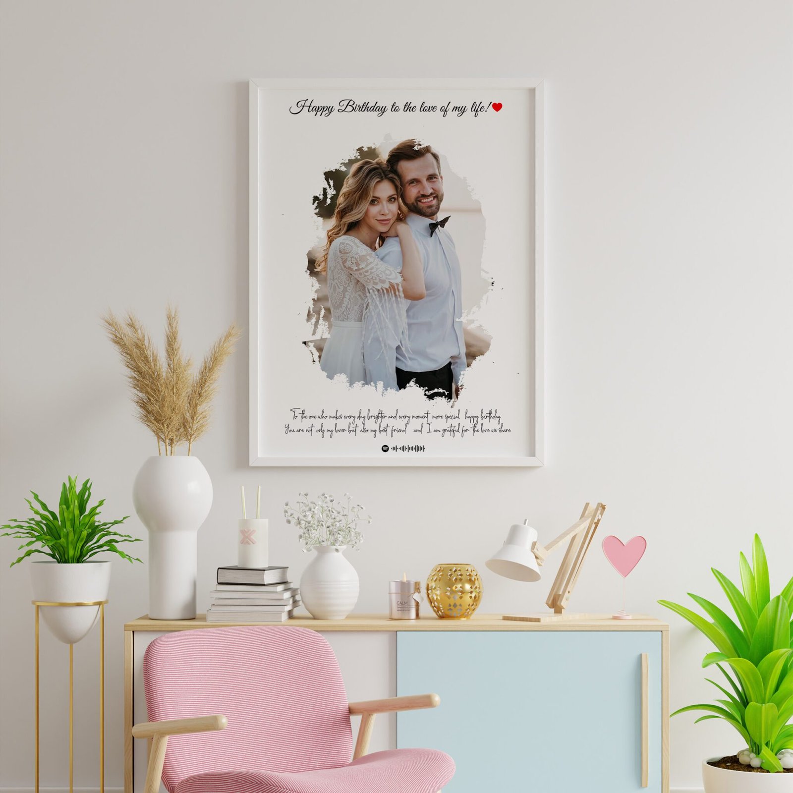 Personalized Spotify Art Frame with Personalised Message