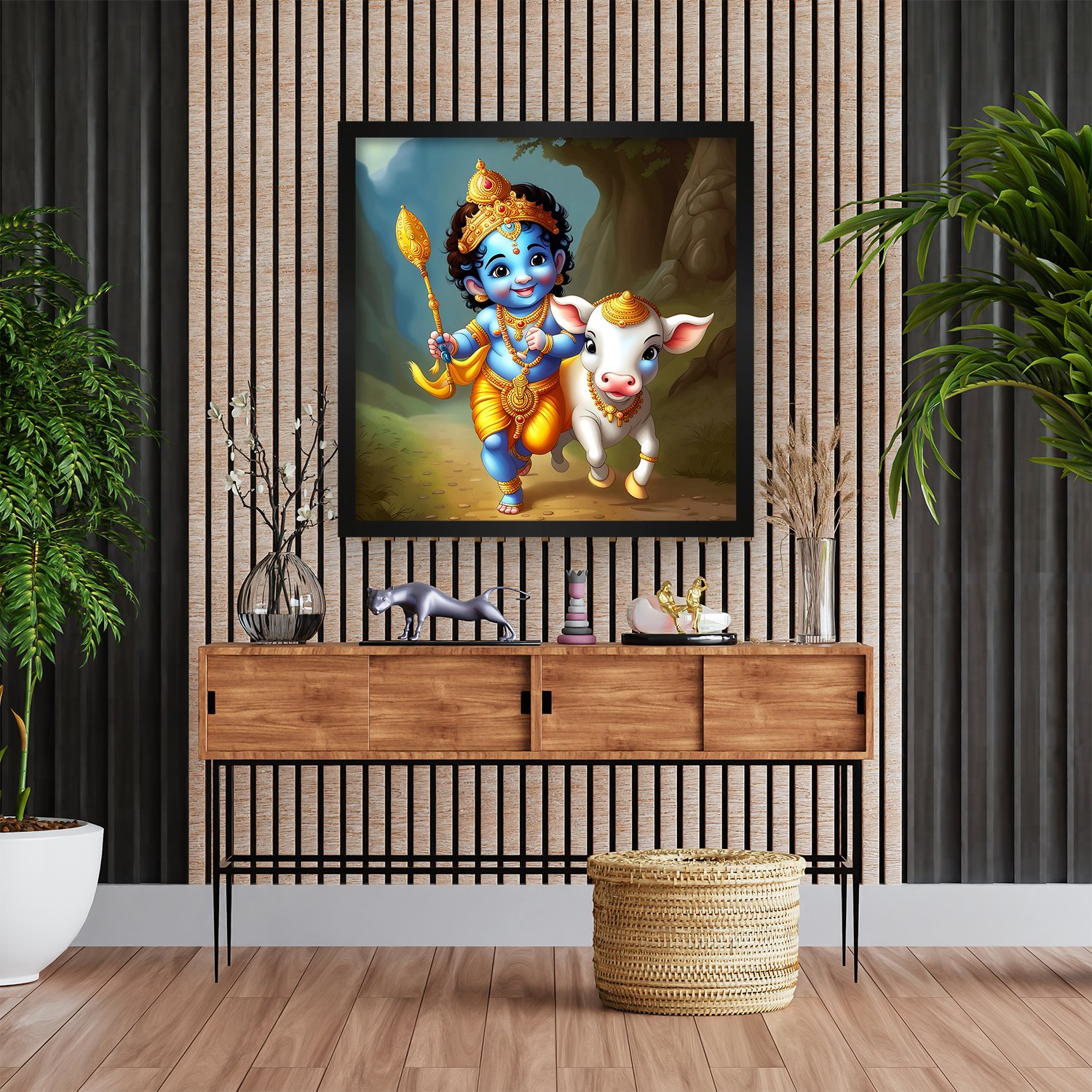 Lord Radha Krishna ji Flower Home Arts Painting