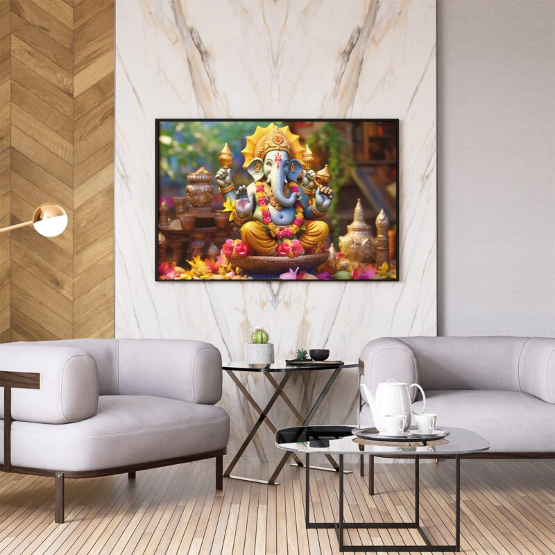 Ganesha - Handpainted Clay Art Wall Frame 18 main image 1