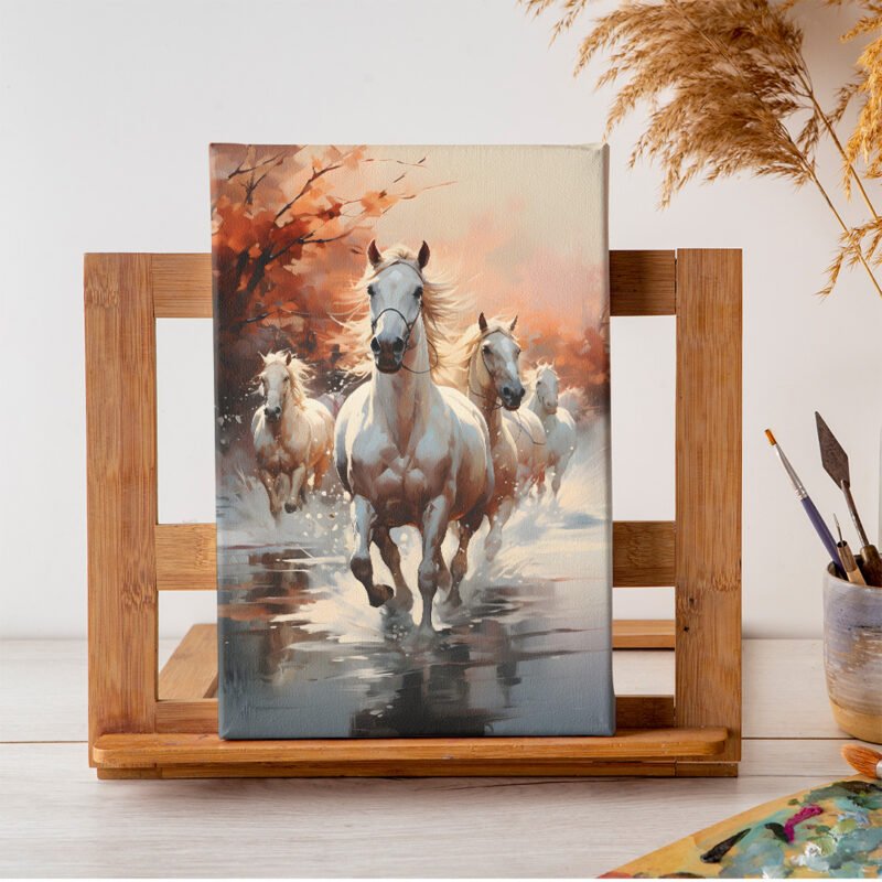 Beautiful Four Running Horses Canvas Wall Painting - Vignette Store