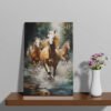 Beautiful Five Running Horses Canvas Wall Painting