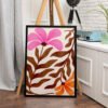 Pink and Orange Flowers Matisse Style Arts Print