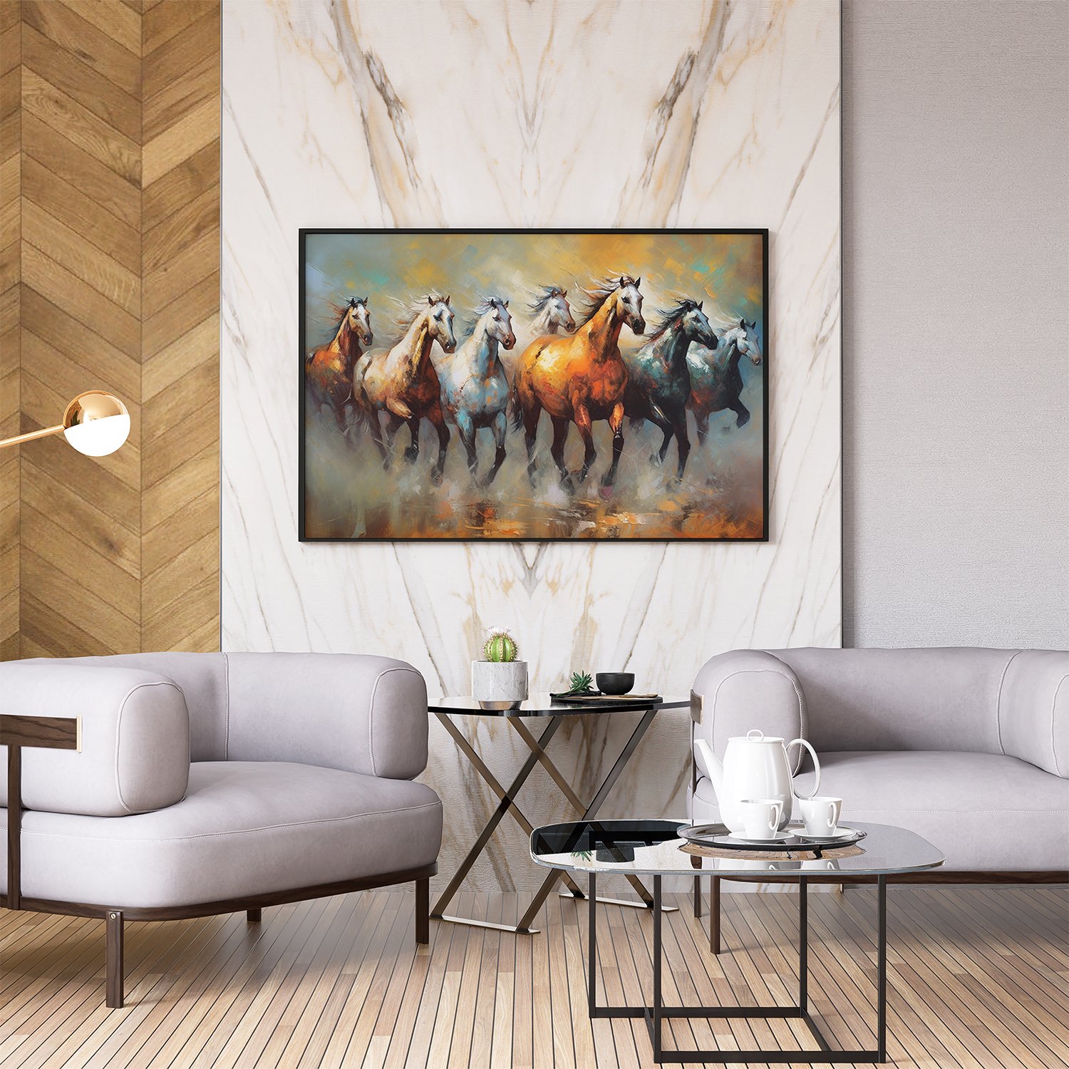 7 Horse Painting Vastu – Lucky Wall Art for Success & Prosperity
