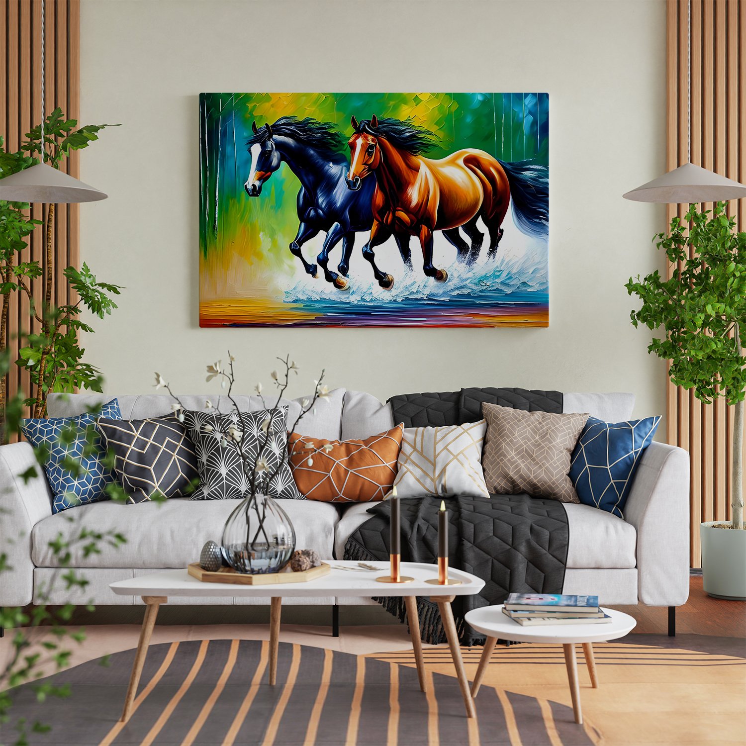 Seven Horse Wall Arts Décor Paintings
