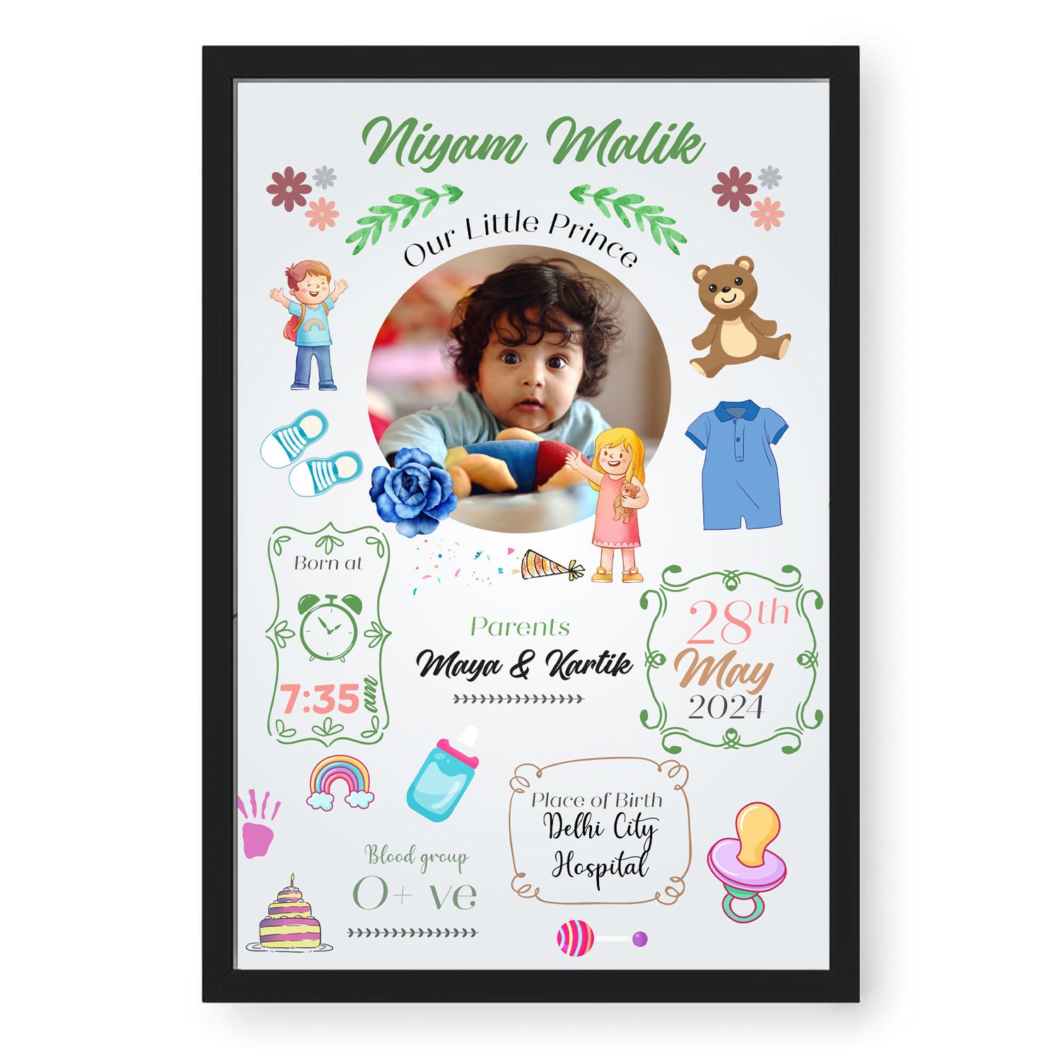 Personalized New Born Baby Bio Photo Frame -3