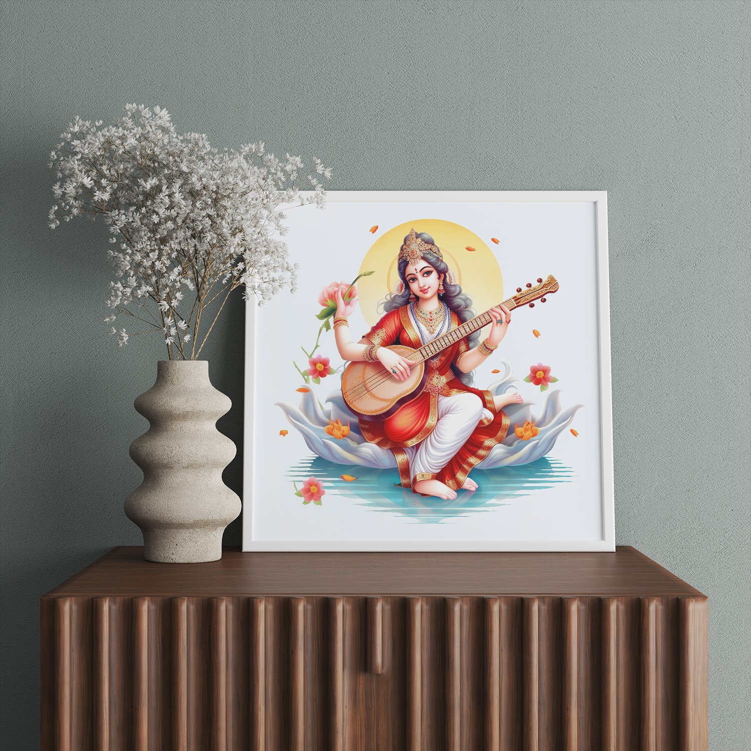 Ma Sarasvati ji wall décor painting