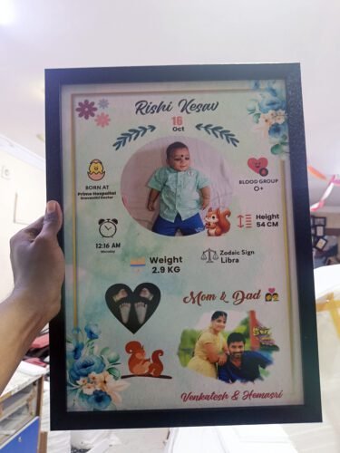 Personalized New Born Baby Bio Photo Frame -4 photo review