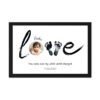 Personalized LOVE Baby Keepsake Frame – Custom Newborn Gift Art