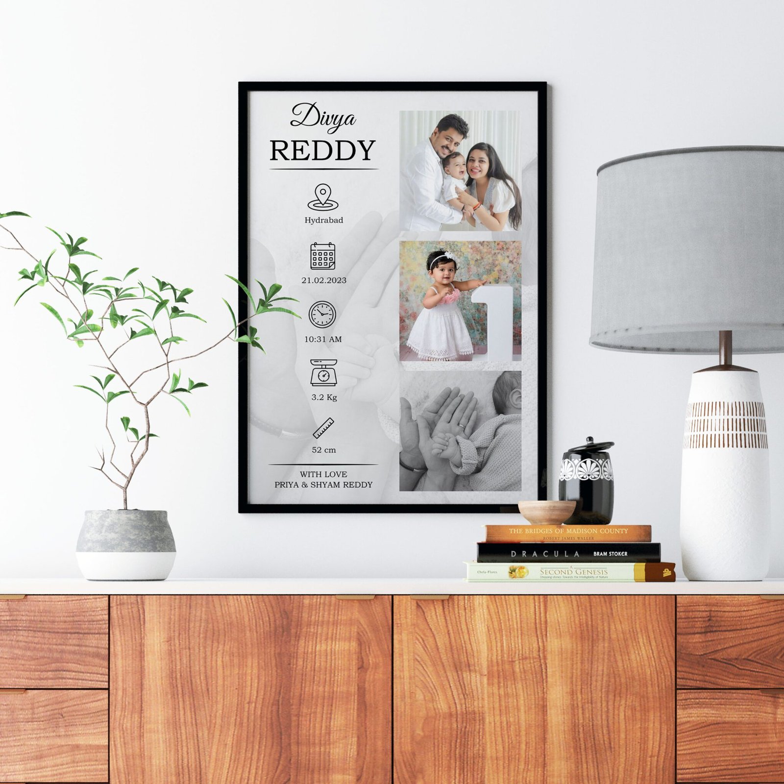 Welcome to the World Baby Collage Frame – Personalized Newborn Photo Wall Art Gift