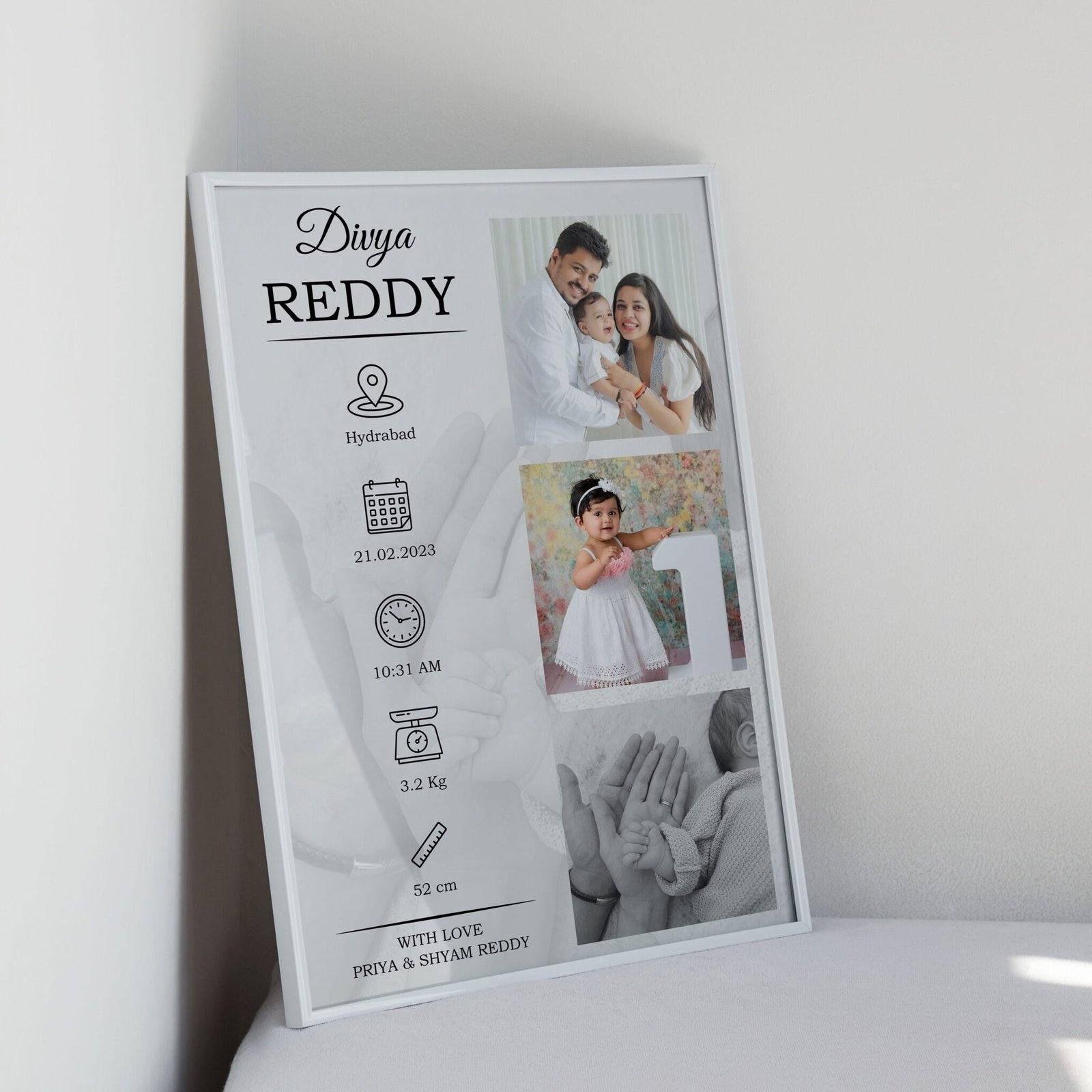 Welcome to the World Baby Collage Frame – Personalized Newborn Photo Wall Art Gift