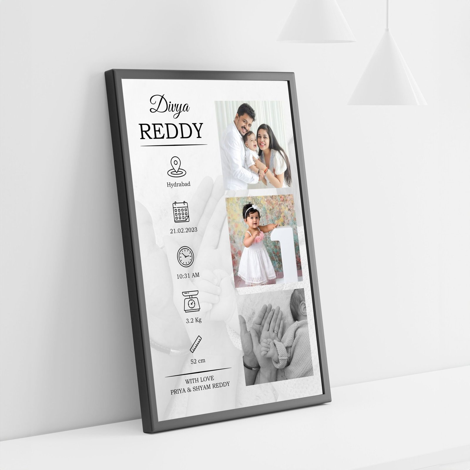 Welcome to the World Baby Collage Frame – Personalized Newborn Photo Wall Art Gift
