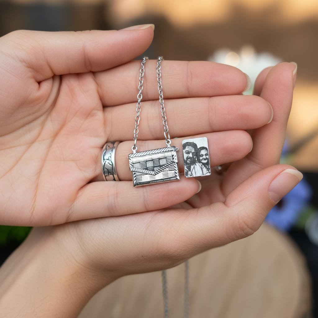 envelope sketch pendant